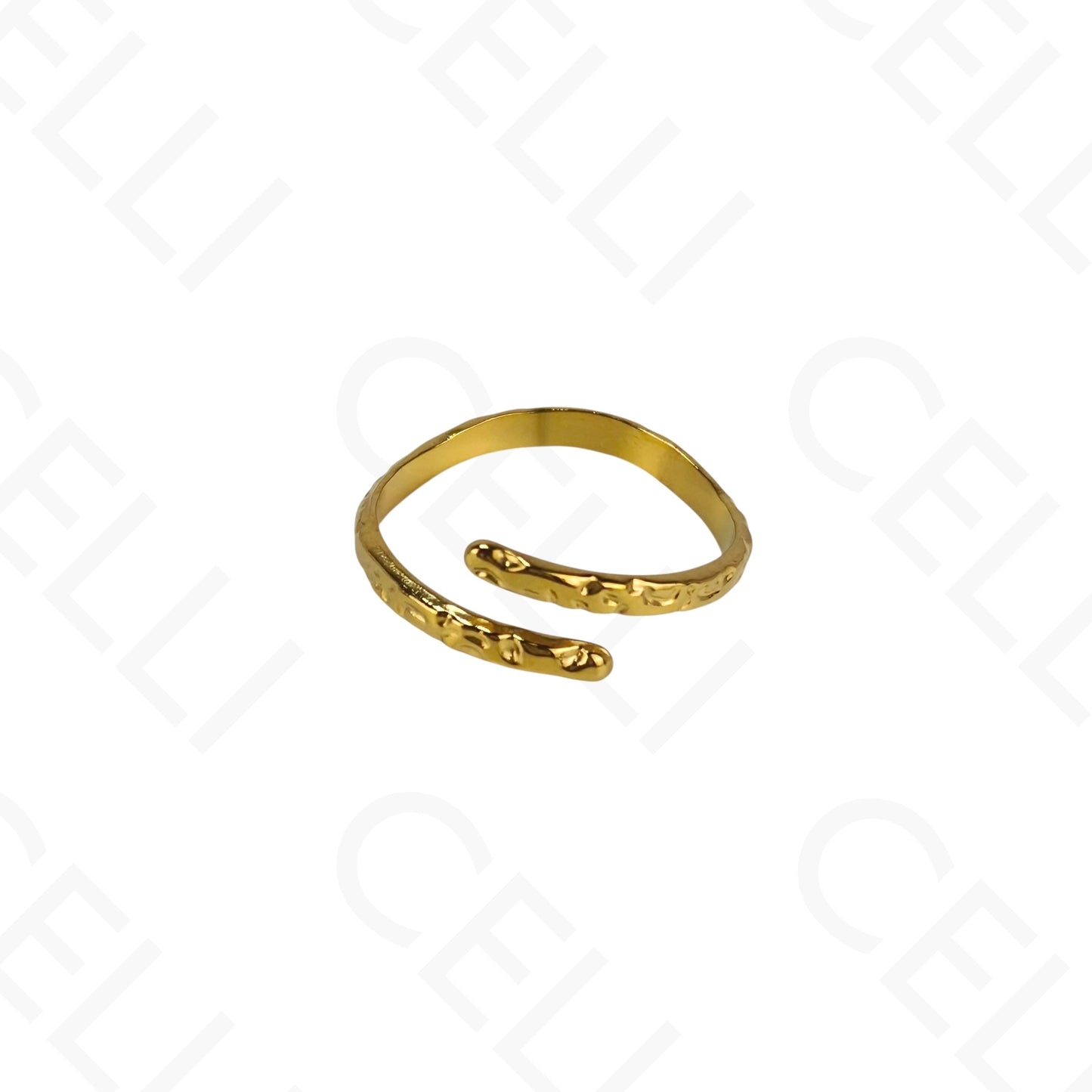 Anillo de Acero Ajustable - martillado fino