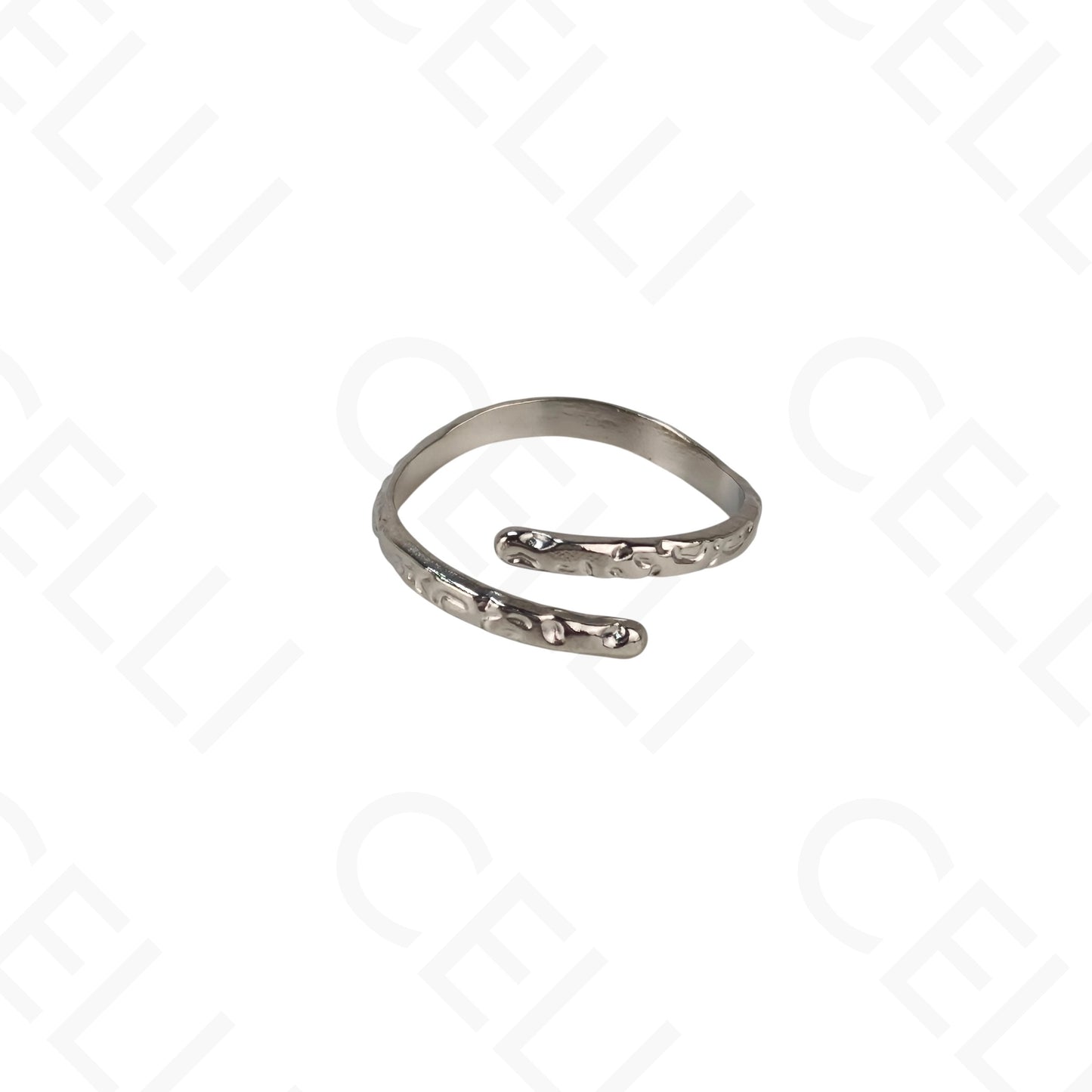 Anillo de Acero Ajustable - martillado fino
