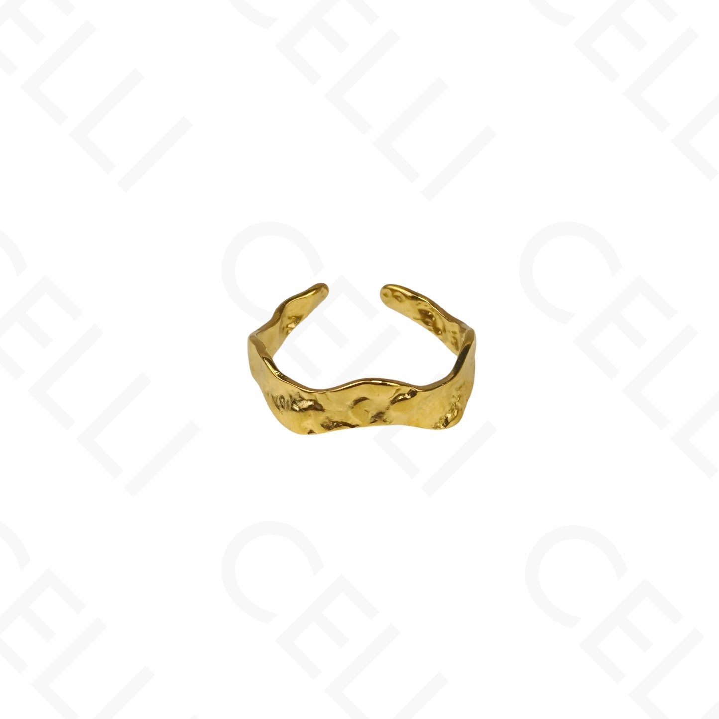Anillo de Acero Ajustable - ondulado martillado fino