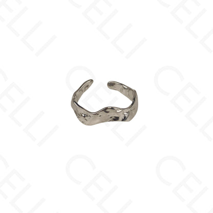 Anillo de Acero Ajustable - ondulado martillado fino