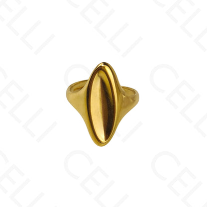 Anillo de Acero Ajustable - óvalo