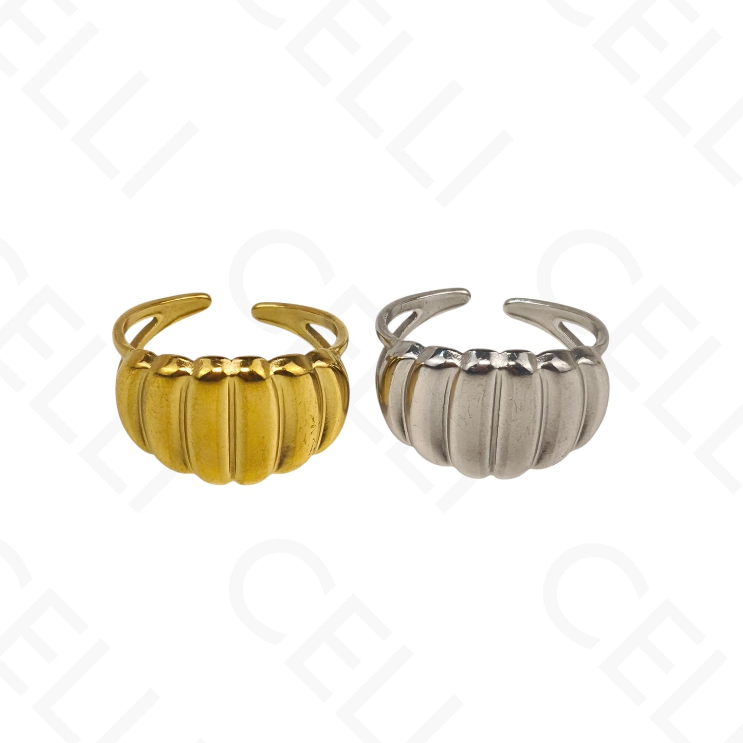 Anillo de Acero Ajustable - trabajado