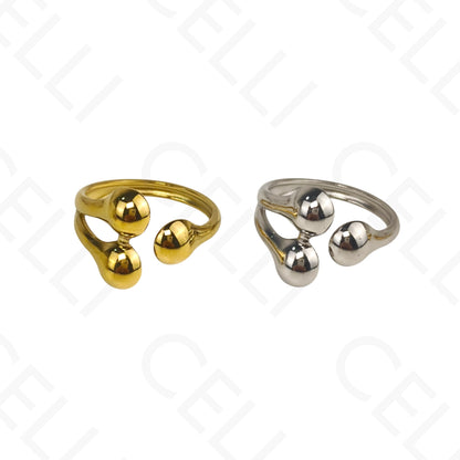 Anillo de Acero Ajustable - 3 bolas