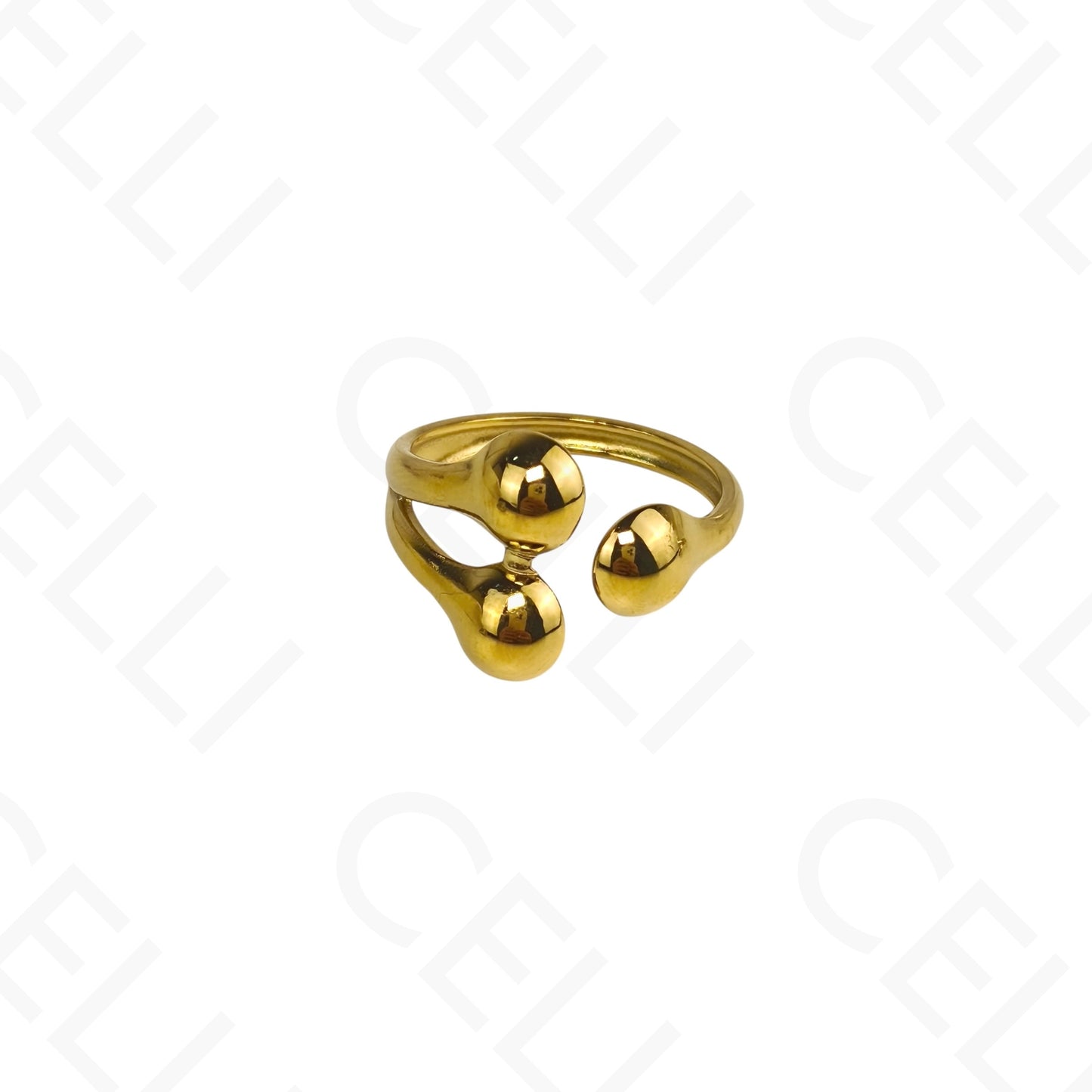 Anillo de Acero Ajustable - 3 bolas