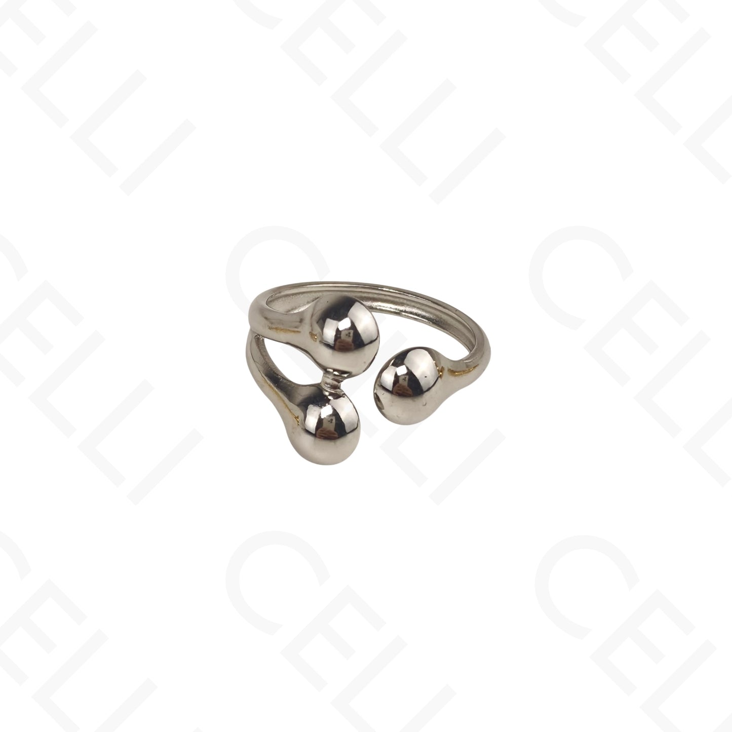 Anillo de Acero Ajustable - 3 bolas