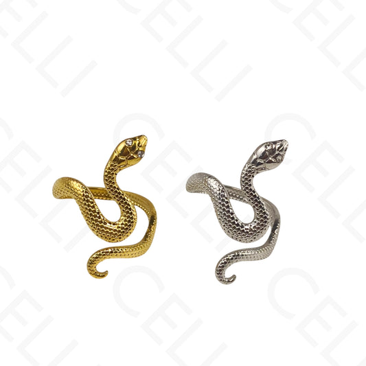 Anillo de Acero Ajustable - serpiente