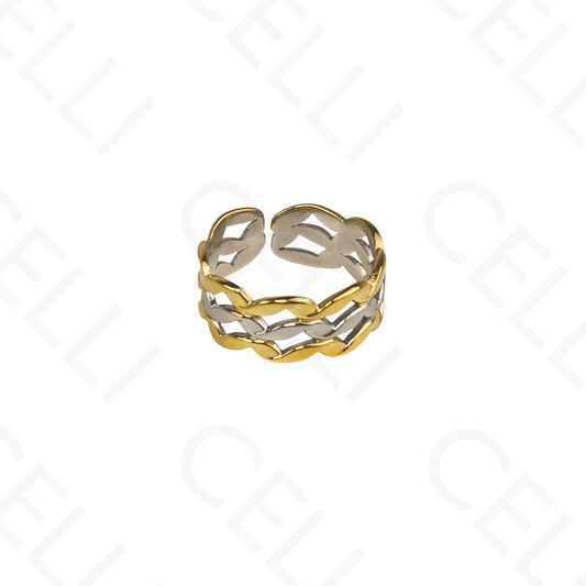 Anillo de Acero Ajustable - doble color