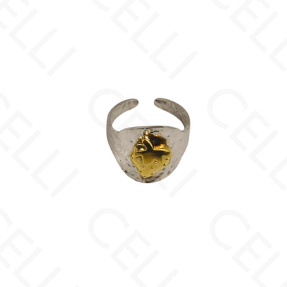 Anillo de Acero Ajustable - doble color, fresa