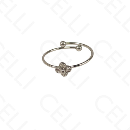 Anillo de Acero Ajustable - mini trébol