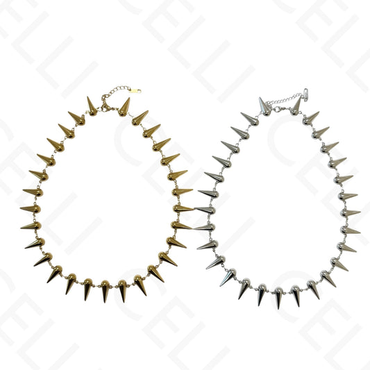 Collar de acero - cuadrado con nácar