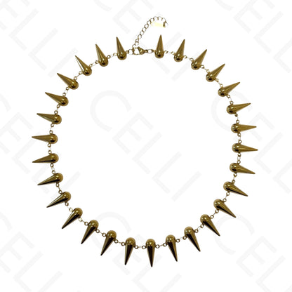 Steel necklace - square with mother-of-pearl