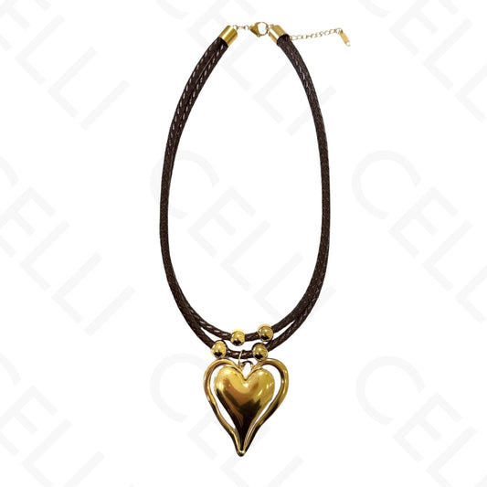 Collar de acero - cuadrado con nácar