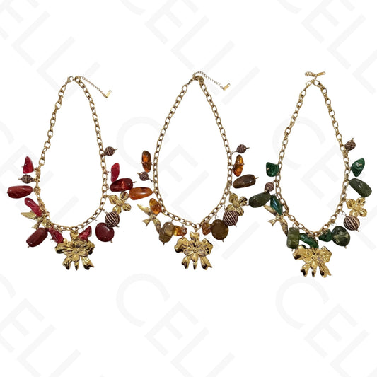 Collar de acero - cuadrado con nácar