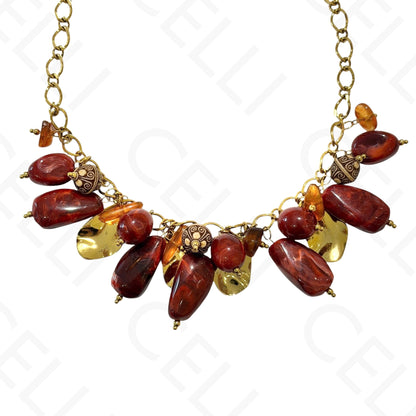 Collar de acero - cuadrado con nácar