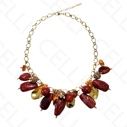 Collar de acero - cuadrado con nácar