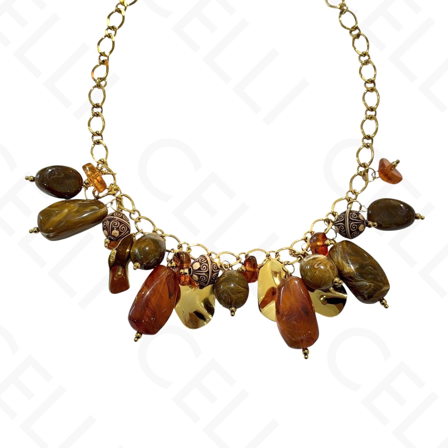 Collar de acero - cuadrado con nácar