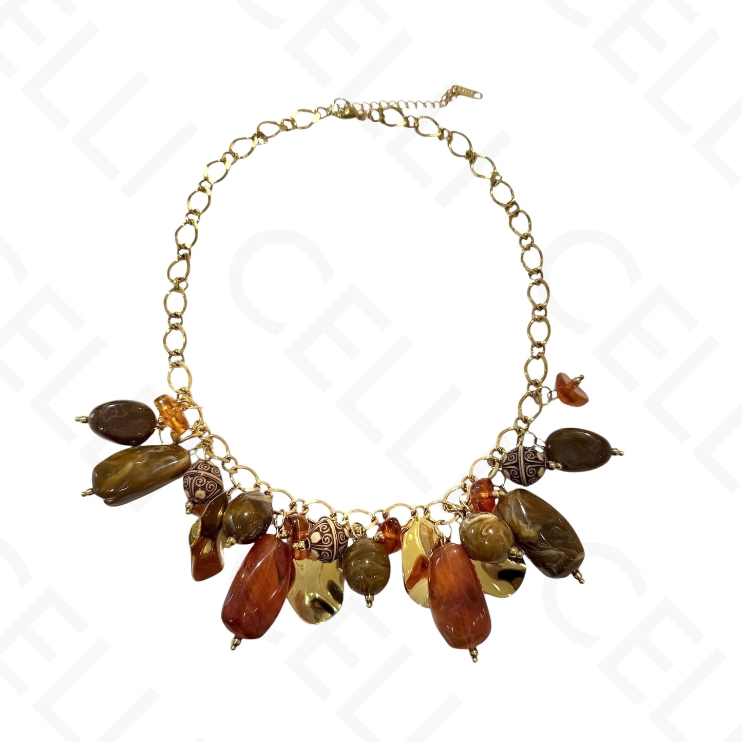 Collar de acero - cuadrado con nácar