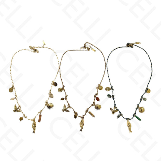 Collar de acero - cuadrado con nácar