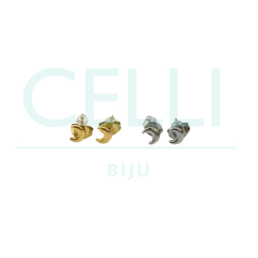 Brinco de Aço com medalhinha mini - lua