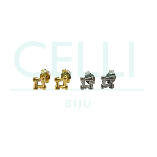 Brinco de Aço com medalhinha mini - quadrado