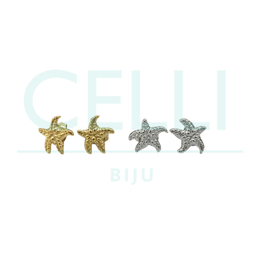 Brinco de Aço com medalhinha mini - estrela do mar