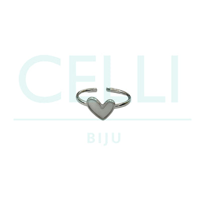 Steel Ring - Heart with Mother-of-Pearl