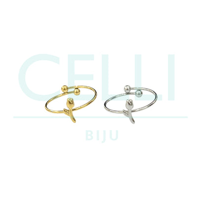 Steel Ring - Tulip Flower
