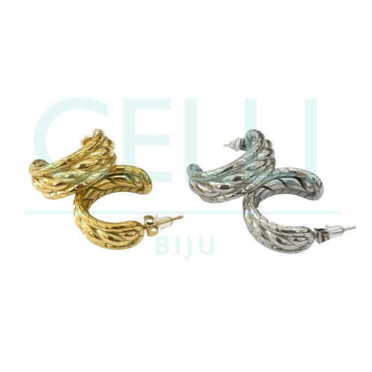 Brinco Argola de Aço - torcido detalhado