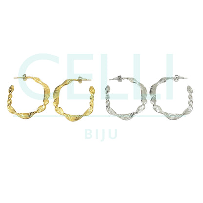 Brinco Argola de Aço - torcido detalhado