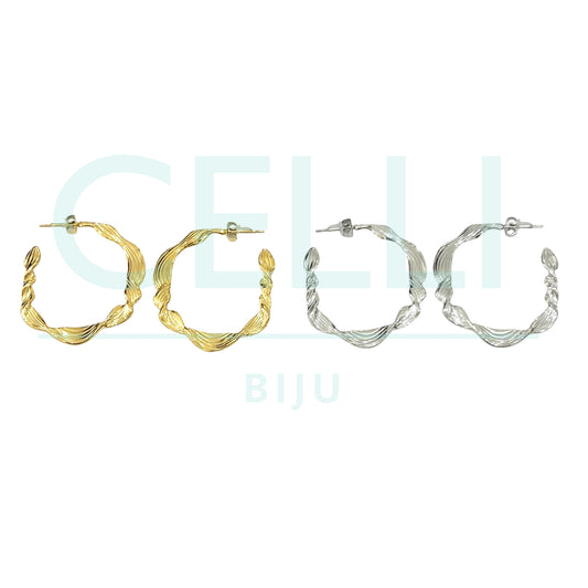 Brinco Argola de Aço - torcido detalhado