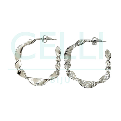 Brinco Argola de Aço - torcido detalhado