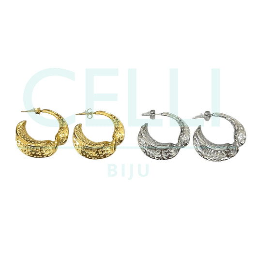 Brinco Argola de Aço - torcido detalhado