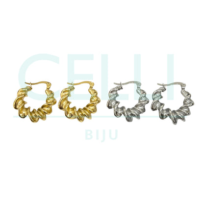 Brinco Argola de Aço - torcido detalhado