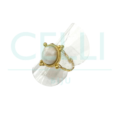 Steel Ring - Natural Stone