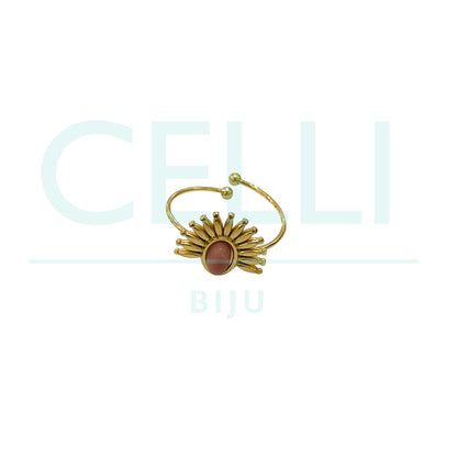 Steel Ring - Natural Stone