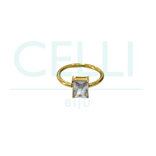 Anillo de acero - rectangular brillante