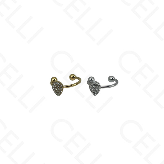 Earcuff de Aço - gota com brilhantes
