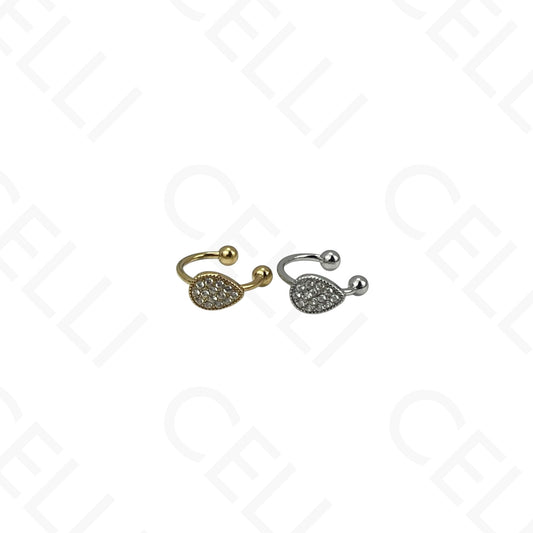 Earcuff de Aço - gota com brilhantes