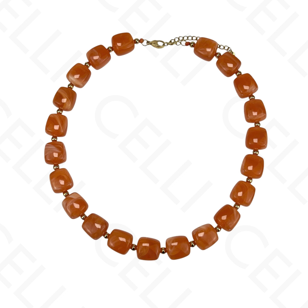 Collar/Pulsera de Acero - cubos de resina de colores