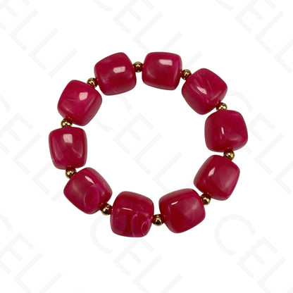 Collar/Pulsera de Acero - cubos de resina de colores
