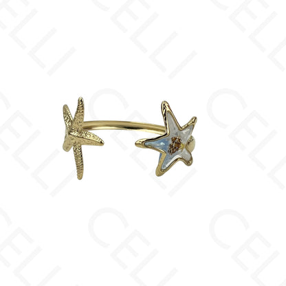 Collar/Pulsera de Acero - estrella de mar de resina