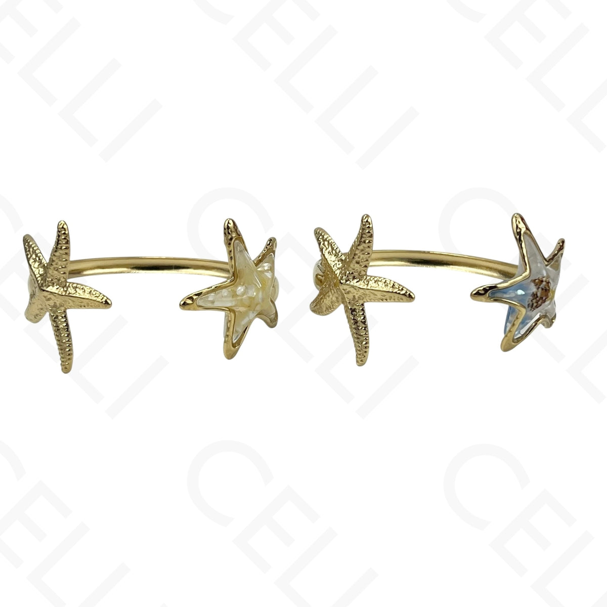Collar/Pulsera de Acero - estrella de mar de resina