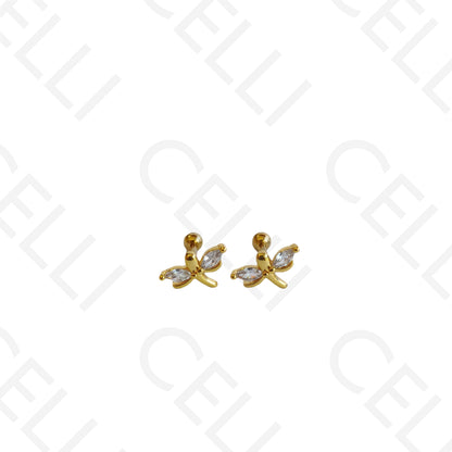 Piercing de Aço - libelinha dois brilhantes