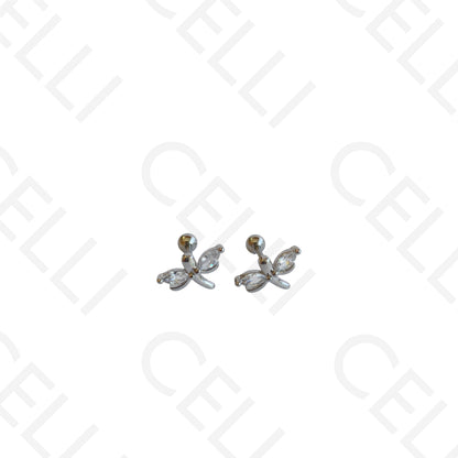 Piercing de Aço - libelinha dois brilhantes