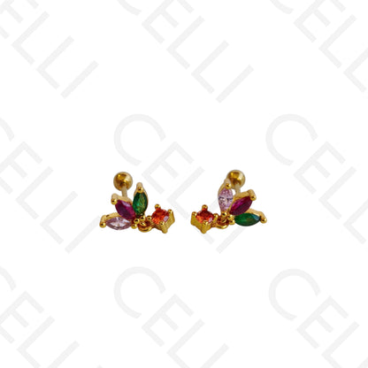 Piercing de Aço - flor com pendente