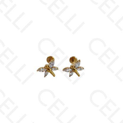 Steel Piercing - dragonfly with 4 gemstones