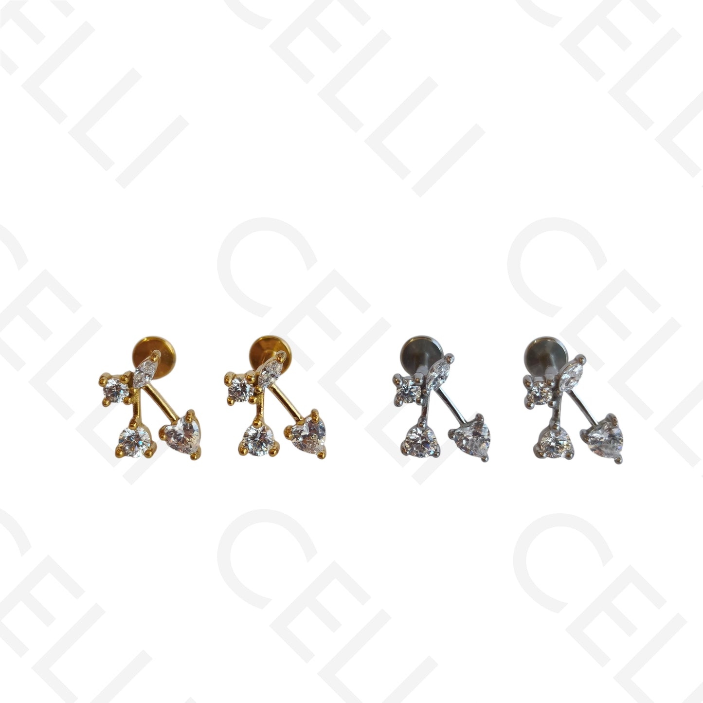 Piercing de Aço - cereja