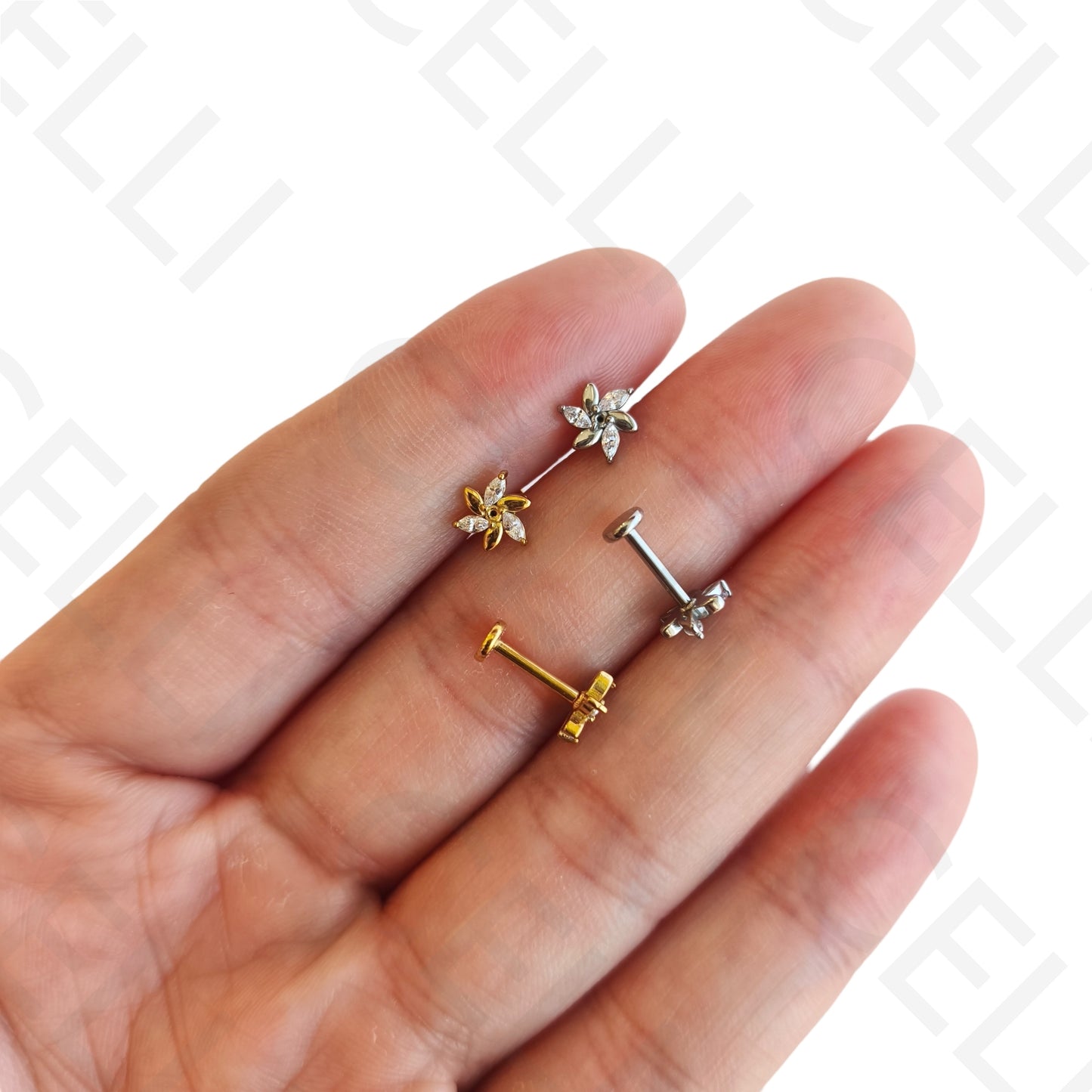 Piercing de Aço - flor