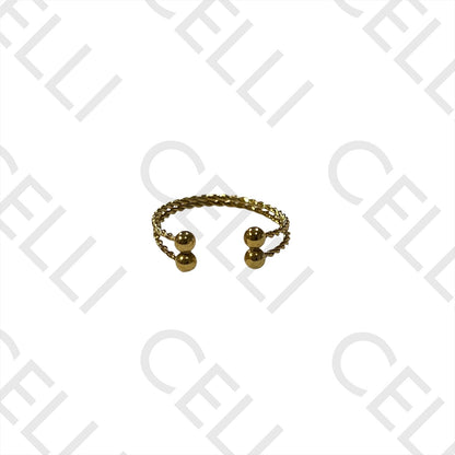 Steel Ring - twisted with ball