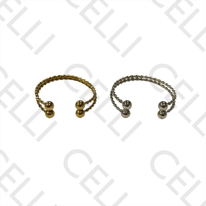 Steel Ring - twisted with ball